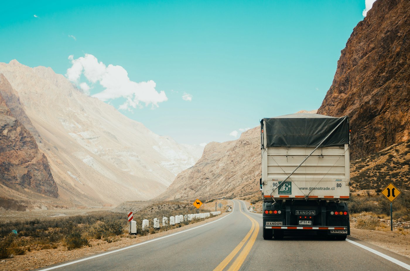Transport truck on a highway