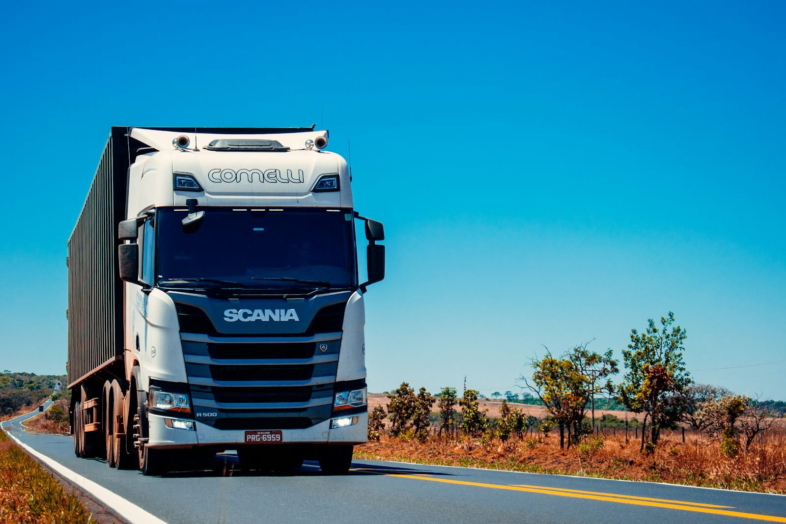 Truck arriving at a transport yard gate